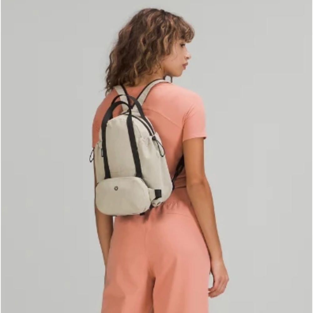 lululemon athletica Beige and Black Everyday Backpack Tote